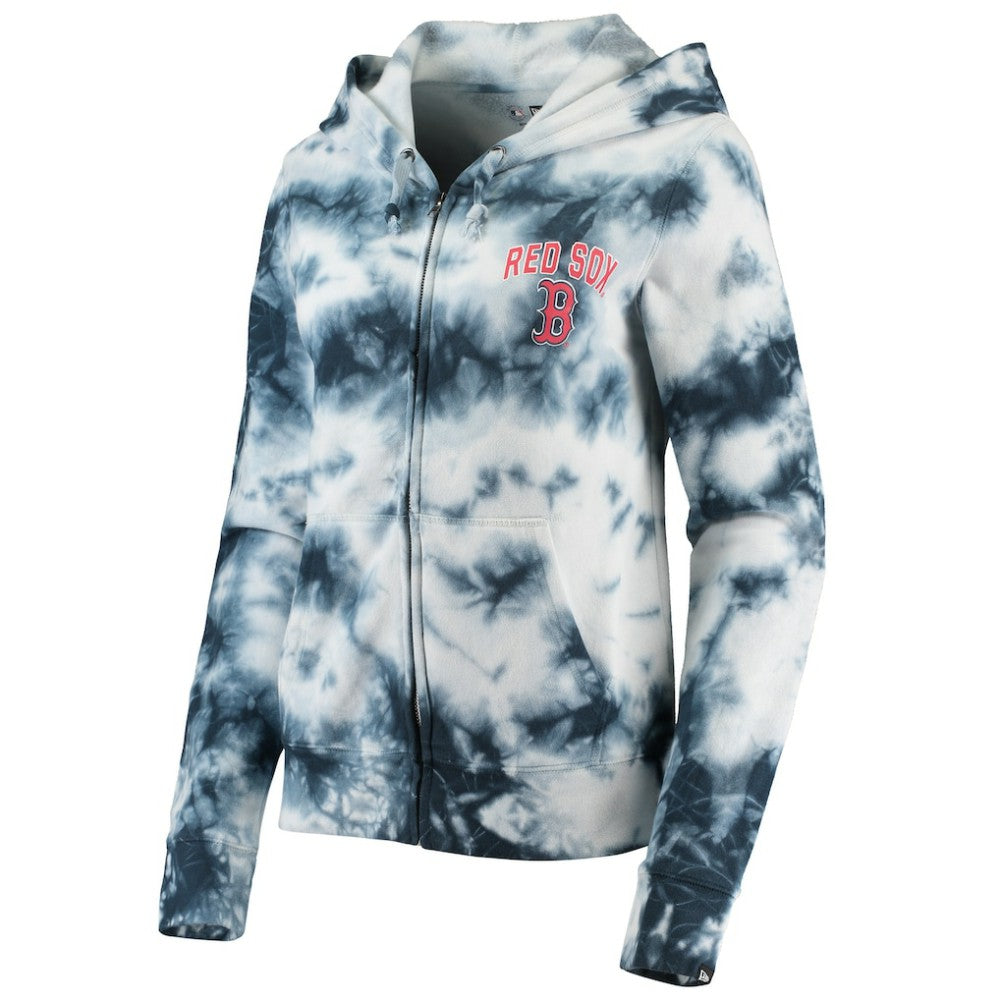MLB Boston Red Sox New Era Women's Tie-Dye Fleece Full-Zip Hoodie