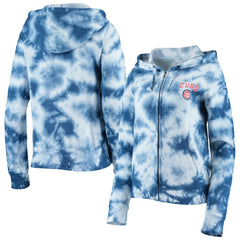 MLB Chicago Cubs New Era Women's Tie-Dye Fleece Full-Zip Hoodie