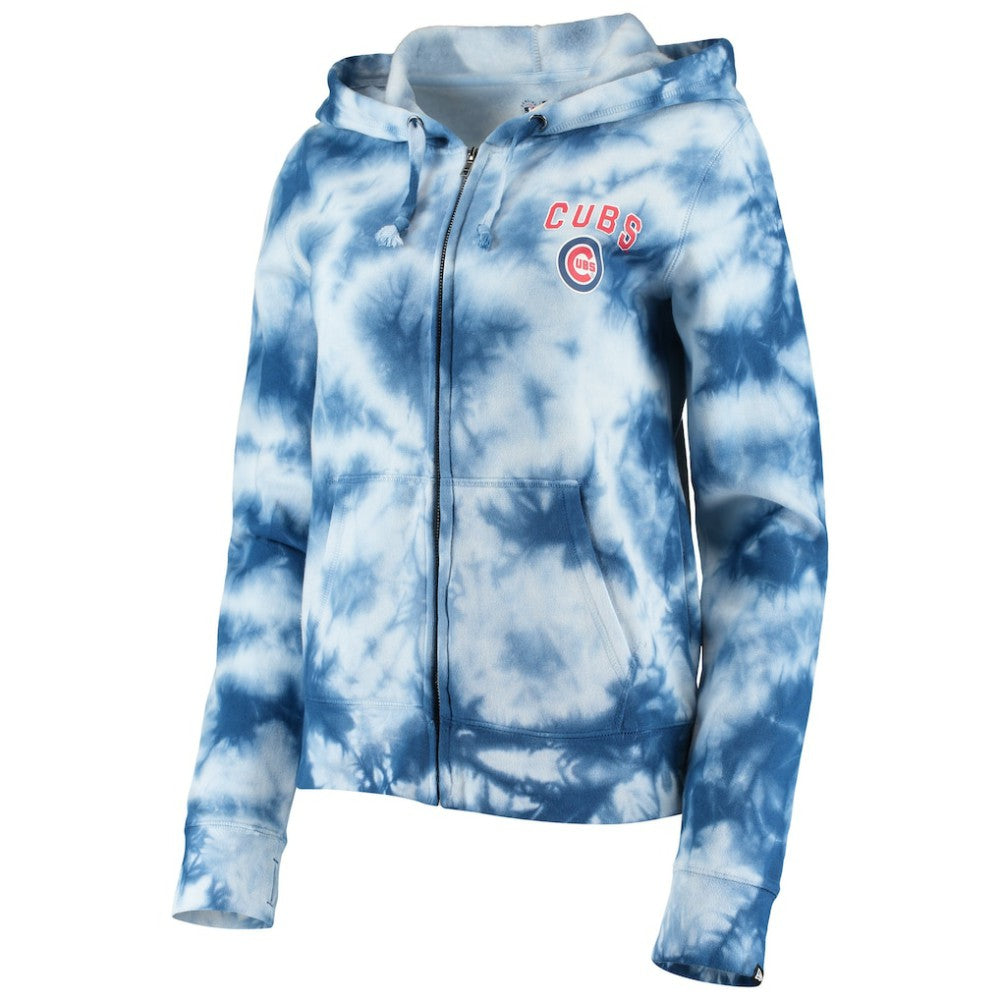 MLB Chicago Cubs New Era Women's Tie-Dye Fleece Full-Zip Hoodie