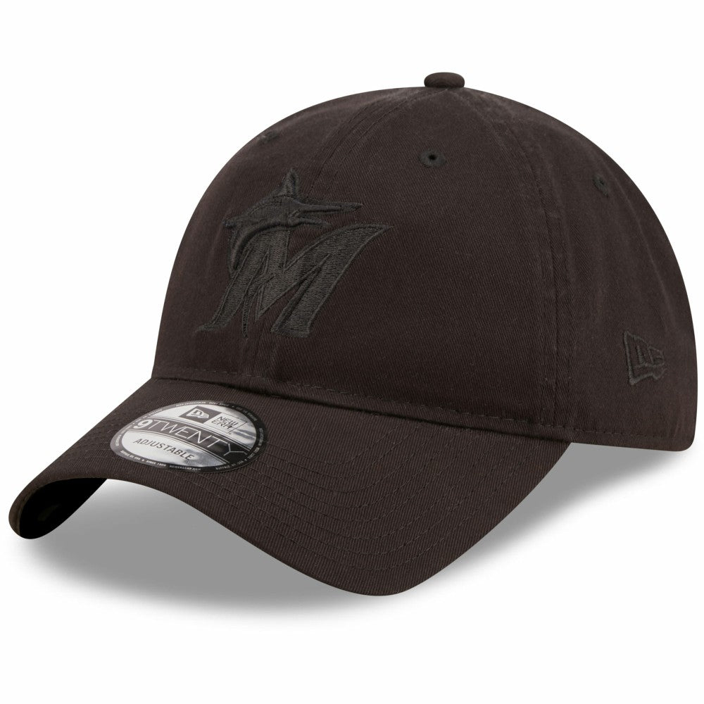 MLB Miami Marlins New Era Black On Black Core Classic 2.0 9TWENTY Adjustable Hat