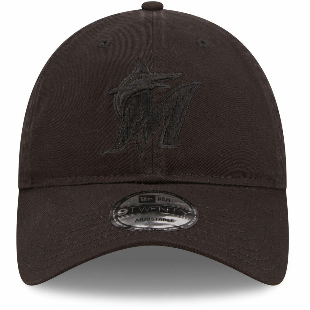 MLB Miami Marlins New Era Black On Black Core Classic 2.0 9TWENTY Adjustable Hat