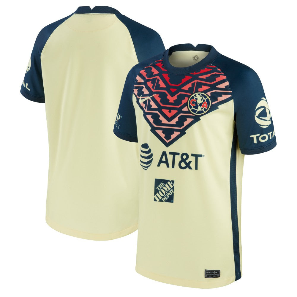 Club America Youth 2021/22 Home Breathe Stadium Replica Jersey - Nike Yellow