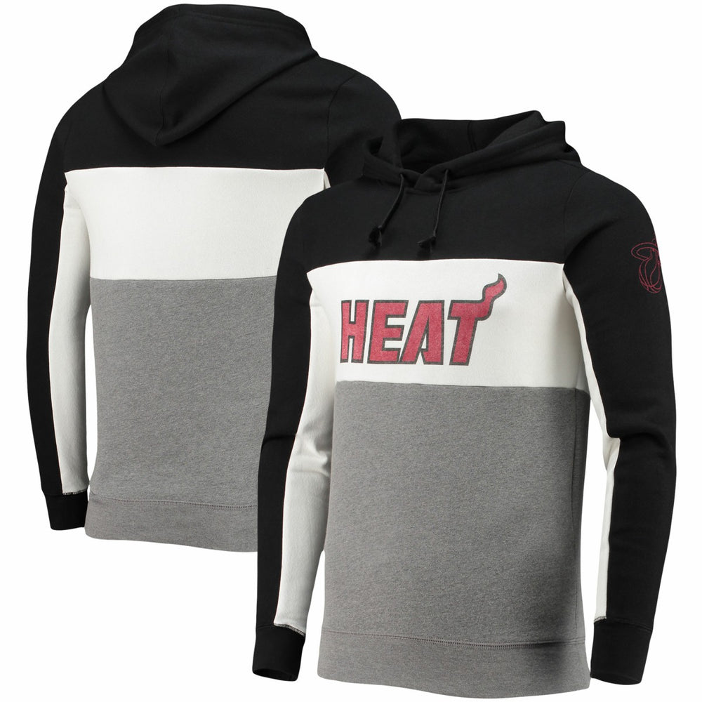 NBA Miami Heat Junk Food Wordmark Colorblock Fleece Pullover Hoodie