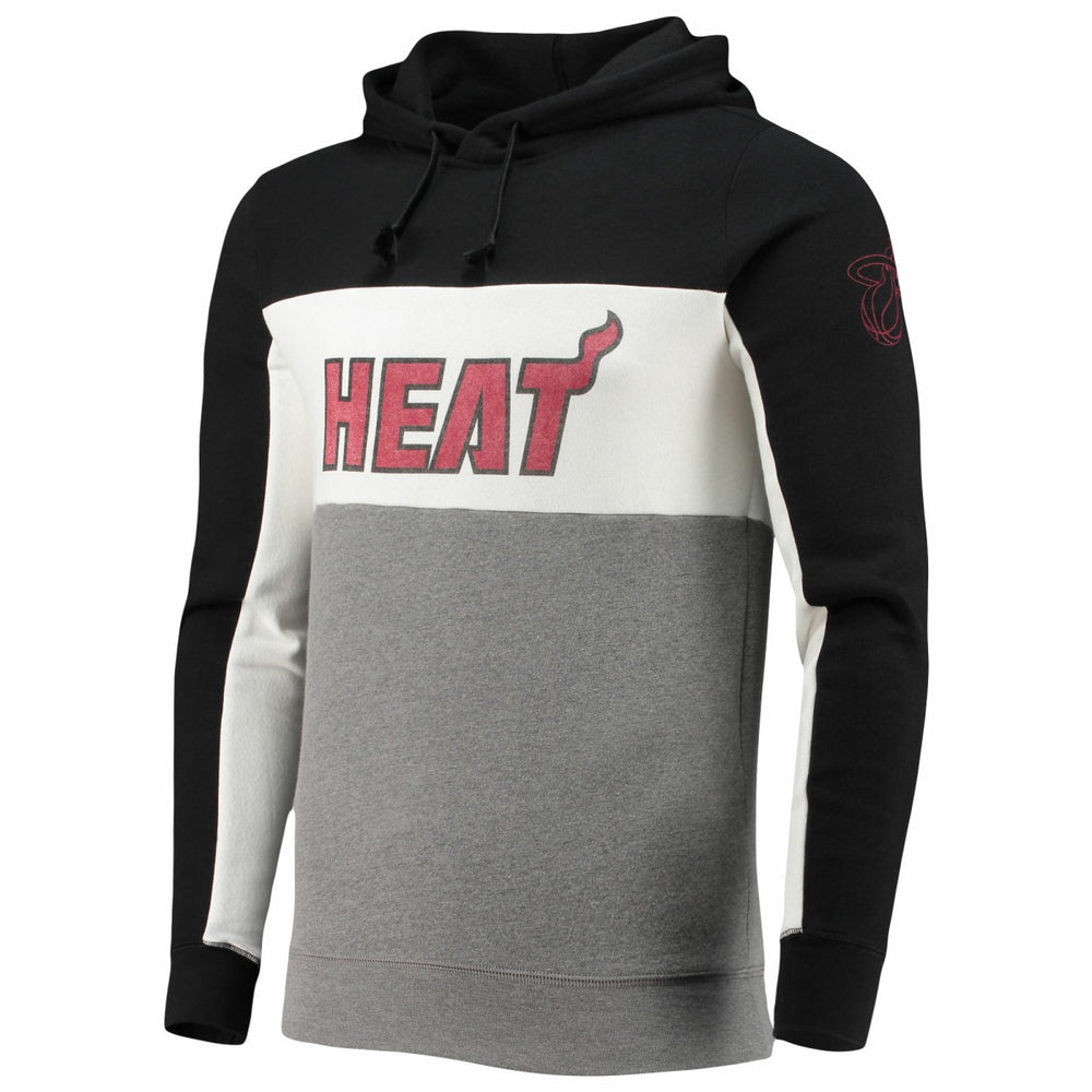 NBA Miami Heat Junk Food Wordmark Colorblock Fleece Pullover Hoodie