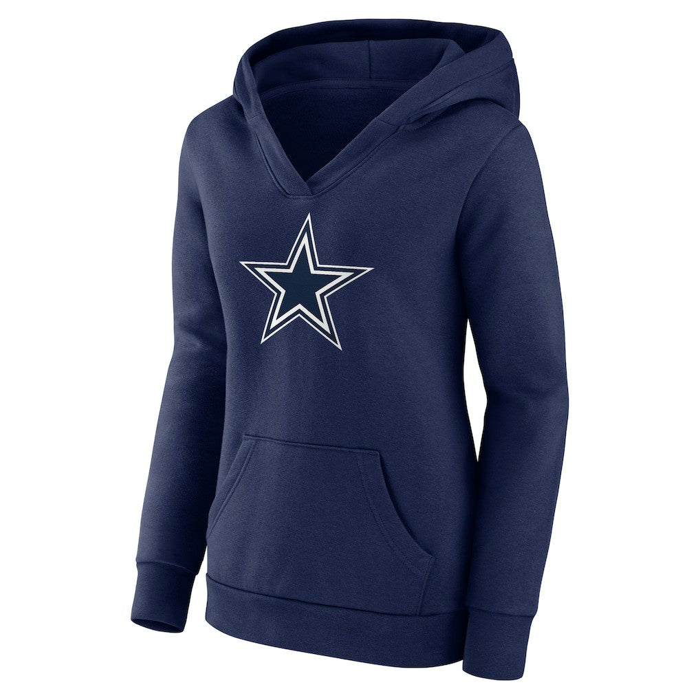 Dak Prescott  Women's Player Icon Name & Number V-Neck Pullover Hoodie - Dallas Cowboys