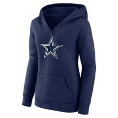 Dak Prescott  Women's Player Icon Name & Number V-Neck Pullover Hoodie - Dallas Cowboys