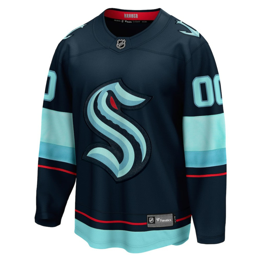 NHL Deep Sea Blue Seattle Kraken Fanatics Home Breakaway Custom Jersey