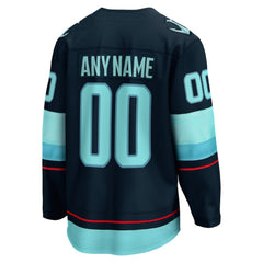 NHL Deep Sea Blue Seattle Kraken Fanatics Home Breakaway Custom Jersey