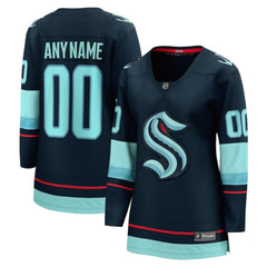 NHL Deep Sea Blue Seattle Kraken Fanatics Women's Home Breakaway Custom Jersey