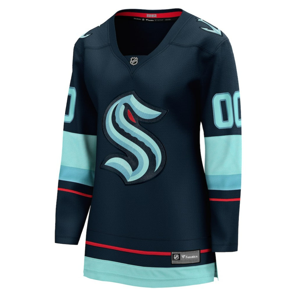 NHL Deep Sea Blue Seattle Kraken Fanatics Women's Home Breakaway Custom Jersey