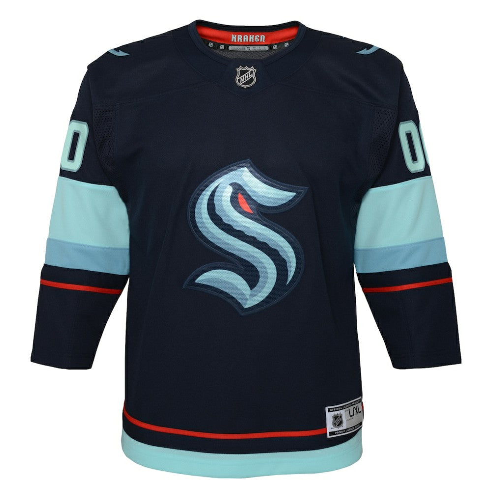 NHL Navy Seattle Kraken Youth Home Premier Custom Jersey