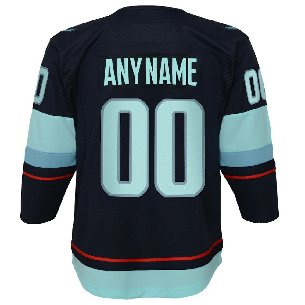 NHL Navy Seattle Kraken Youth Home Premier Custom Jersey