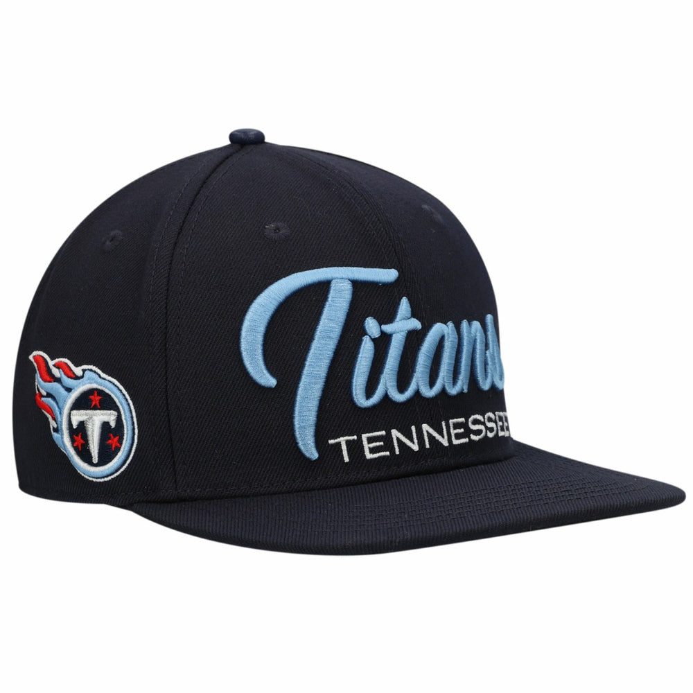Pro Standard Script Wordmark Snapback Hat - Tennessee Titans