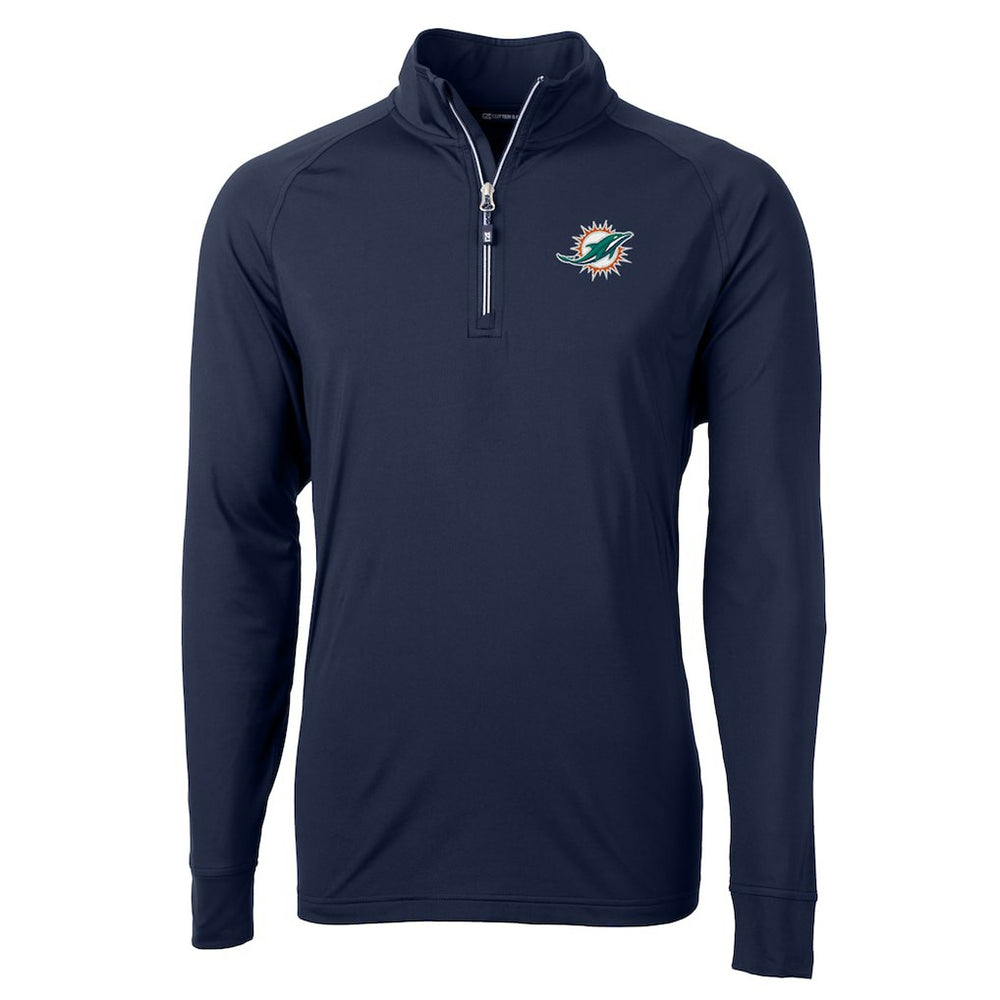 Cutter & Buck Adapt Eco Knit Quarter-Zip Pullover Jacket - Miami Dolphins