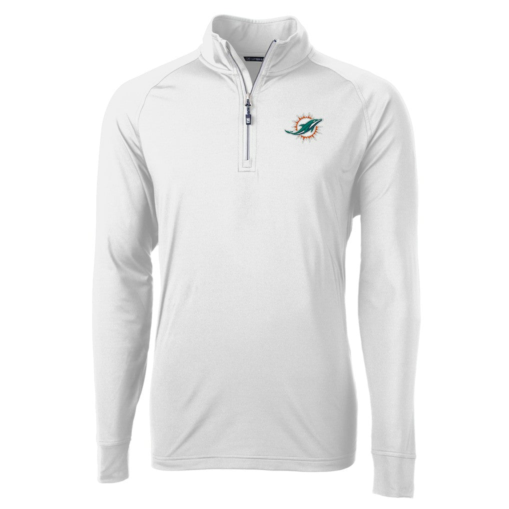 Cutter & Buck Adapt Eco Knit Quarter-Zip Pullover Jacket - Miami Dolphins