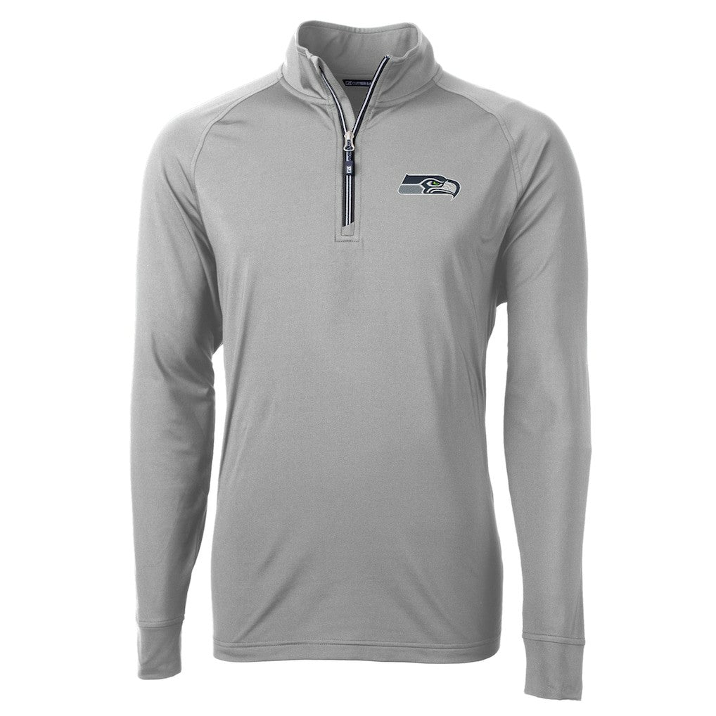 Cutter & Buck Adapt Eco Knit Quarter-Zip Pullover Jacket - Seattle Seahawks
