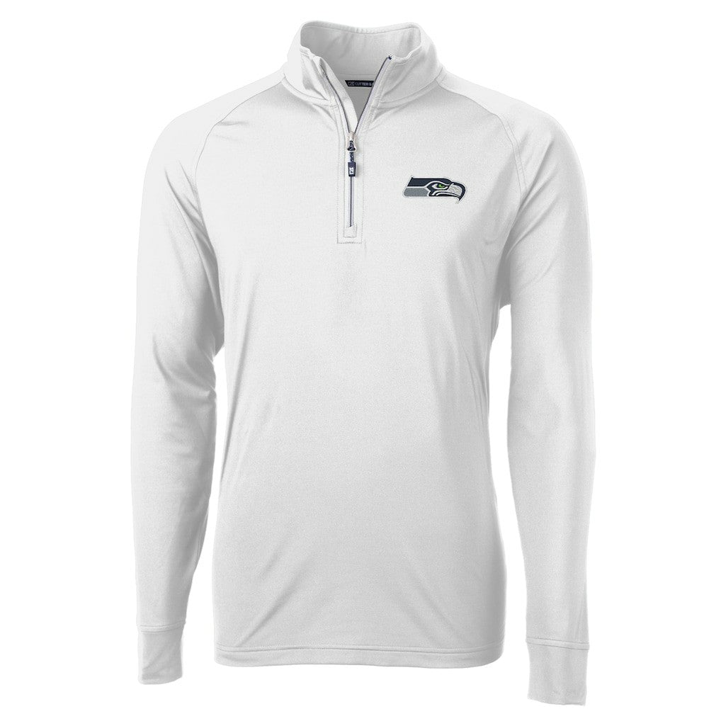 Cutter & Buck Adapt Eco Knit Quarter-Zip Pullover Jacket - Seattle Seahawks