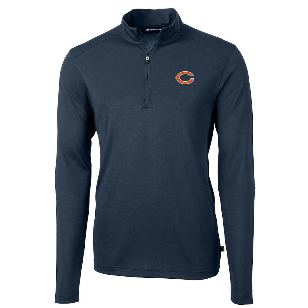 Cutter & Buck Virtue Eco Pique Recycled Quarter-Zip Pullover Jacket - Chicago Bears