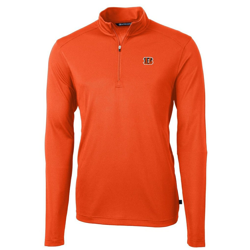 Cutter & Buck Virtue Eco Pique Recycled Quarter-Zip Pullover Jacket - Cincinnati Bengals