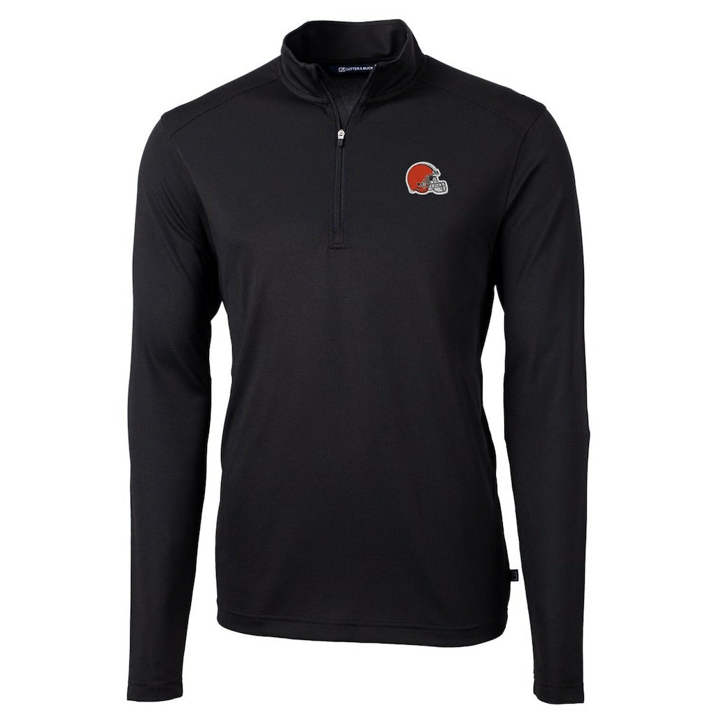 Cutter & Buck Virtue Eco Pique Recycled Quarter-Zip Pullover Jacket - Cleveland Browns