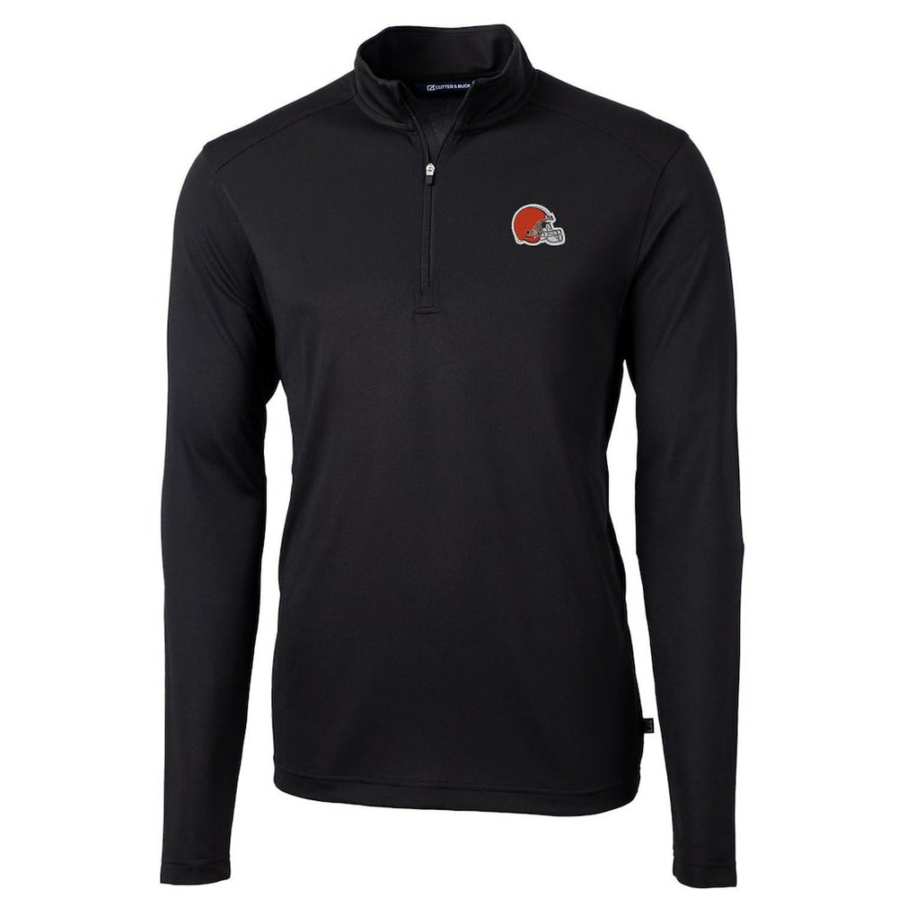 Cutter & Buck Virtue Eco Pique Recycled Quarter-Zip Pullover Jacket - Cleveland Browns