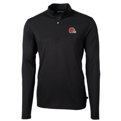 Cutter & Buck Virtue Eco Pique Recycled Quarter-Zip Pullover Jacket - Cleveland Browns