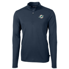 Cutter & Buck Virtue Eco Pique Recycled Quarter-Zip Pullover Jacket - Miami Dolphins