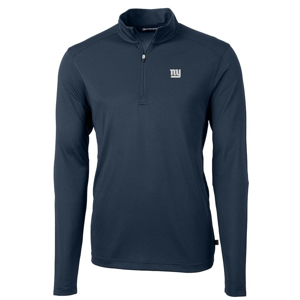 Cutter & Buck Virtue Eco Pique Recycled Quarter-Zip Pullover Jacket - New York Giants