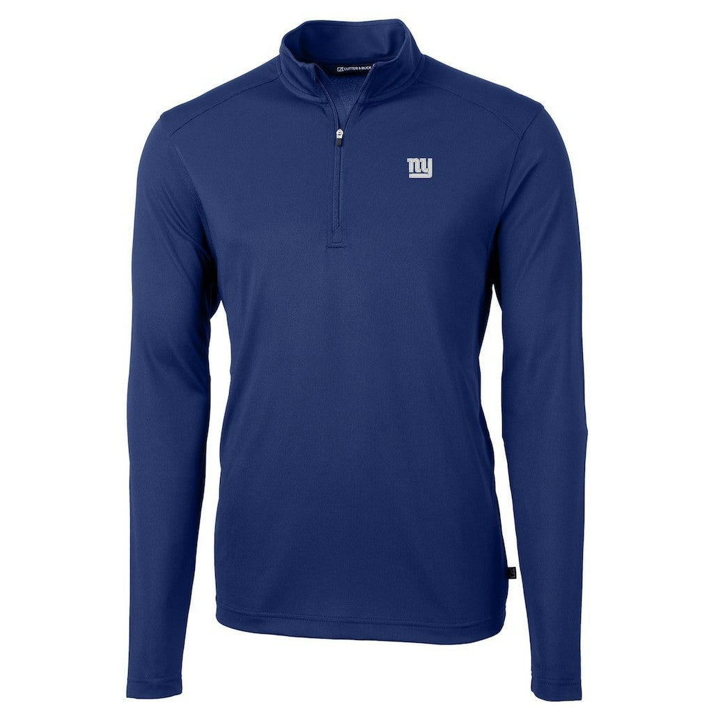Cutter & Buck Virtue Eco Pique Recycled Quarter-Zip Pullover Jacket - New York Giants