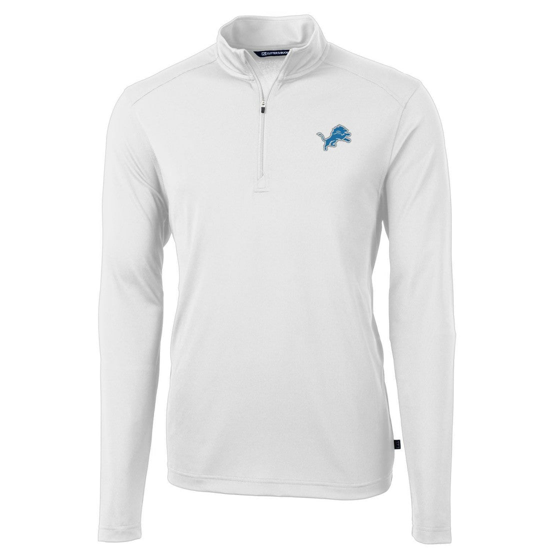 Cutter & Buck Virtue Eco Pique Recycled Quarter-Zip Pullover Jacket - Detroit Lions