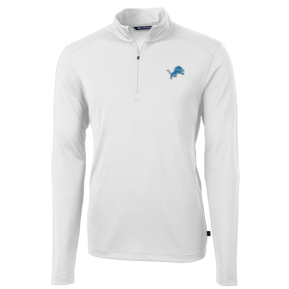 Cutter & Buck Virtue Eco Pique Recycled Quarter-Zip Pullover Jacket - Detroit Lions