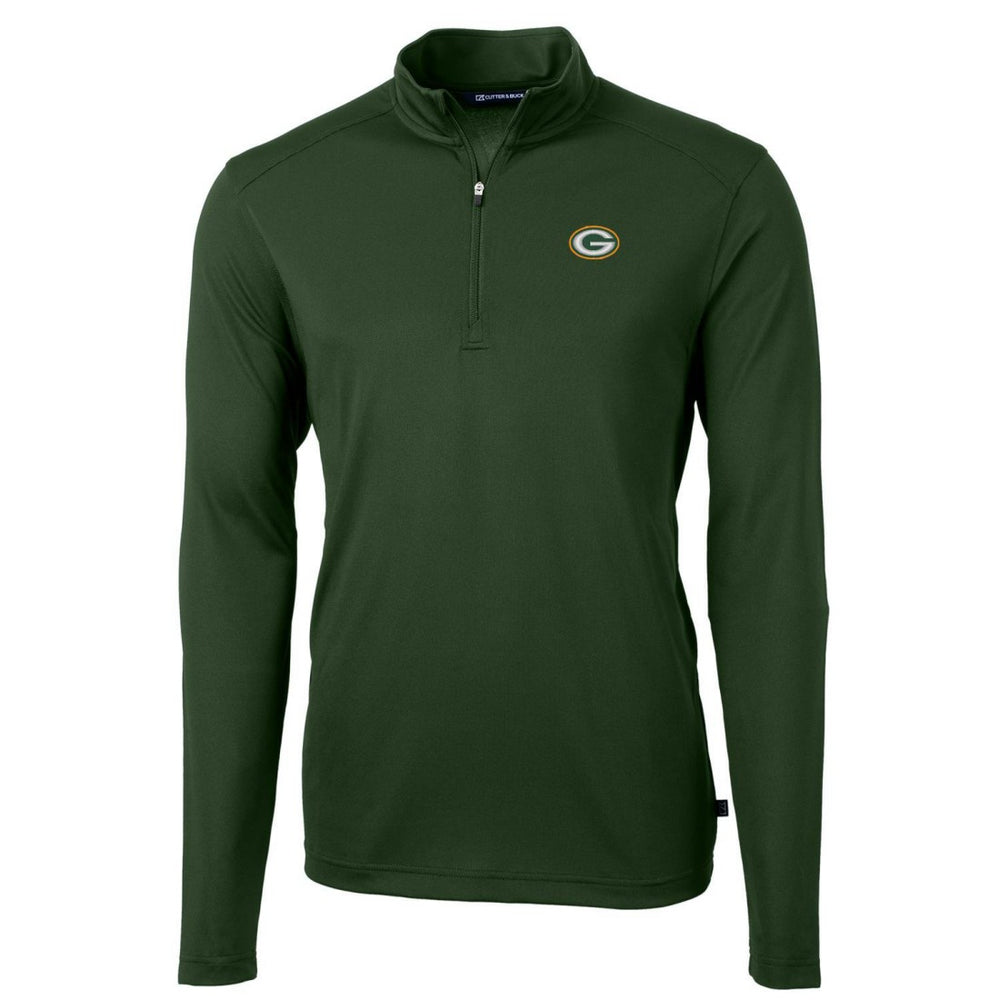 Cutter & Buck Virtue Eco Pique Recycled Quarter-Zip Pullover Jacket - Green Bay Packers