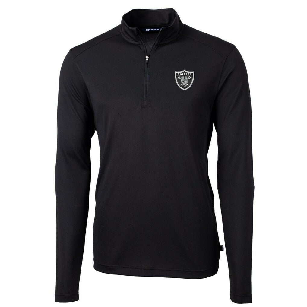 Cutter & Buck Virtue Eco Pique Recycled Quarter-Zip Pullover Jacket - Las Vegas Raiders