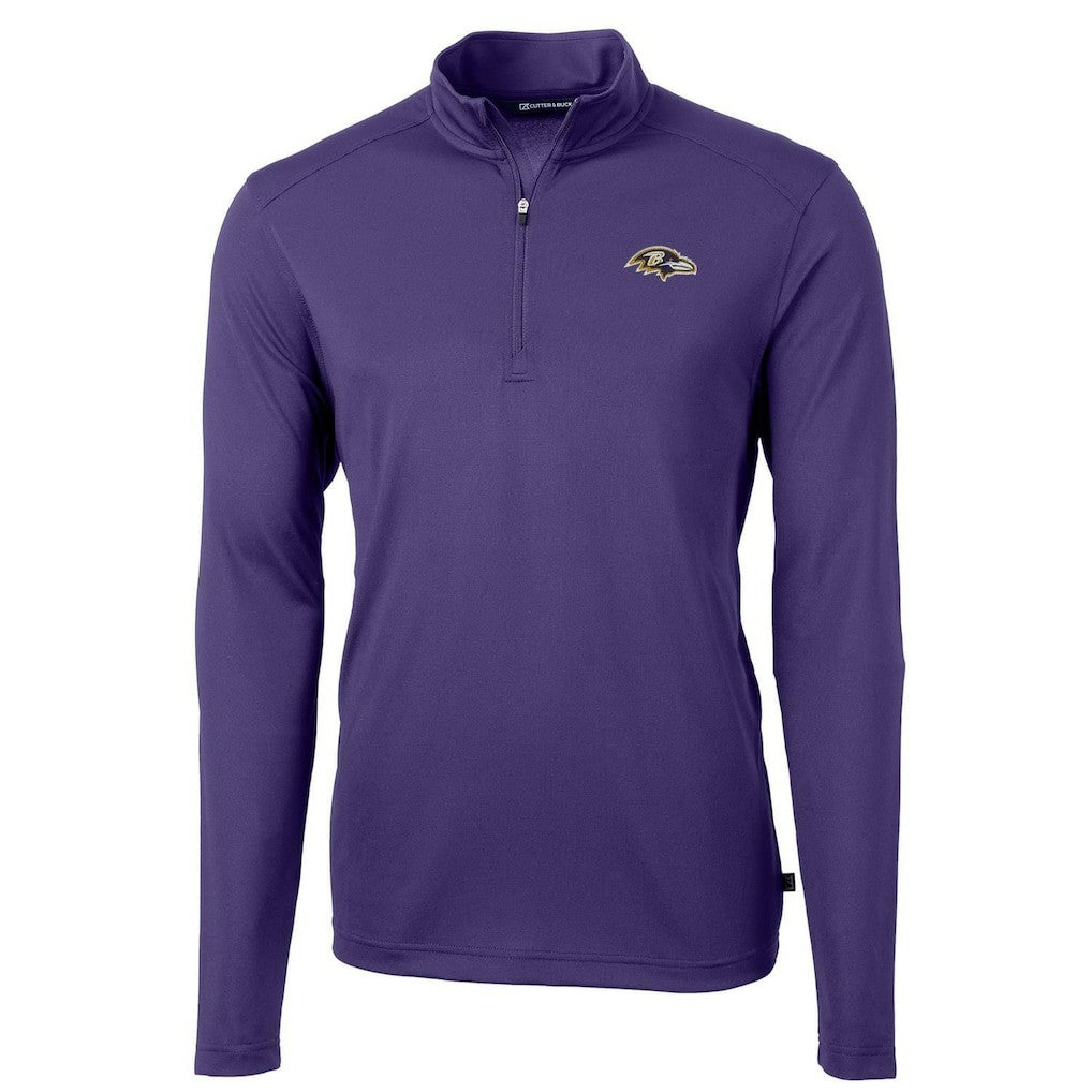 Cutter & Buck Virtue Eco Pique Recycled Quarter-Zip Pullover Jacket - Baltimore Ravens