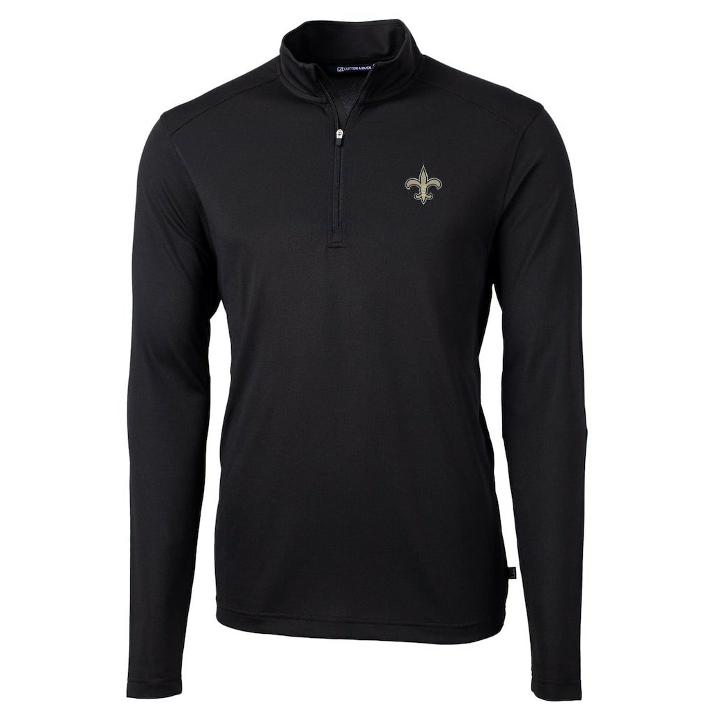Cutter & Buck Virtue Eco Pique Recycled Quarter-Zip Pullover Jacket - New Orleans Saints