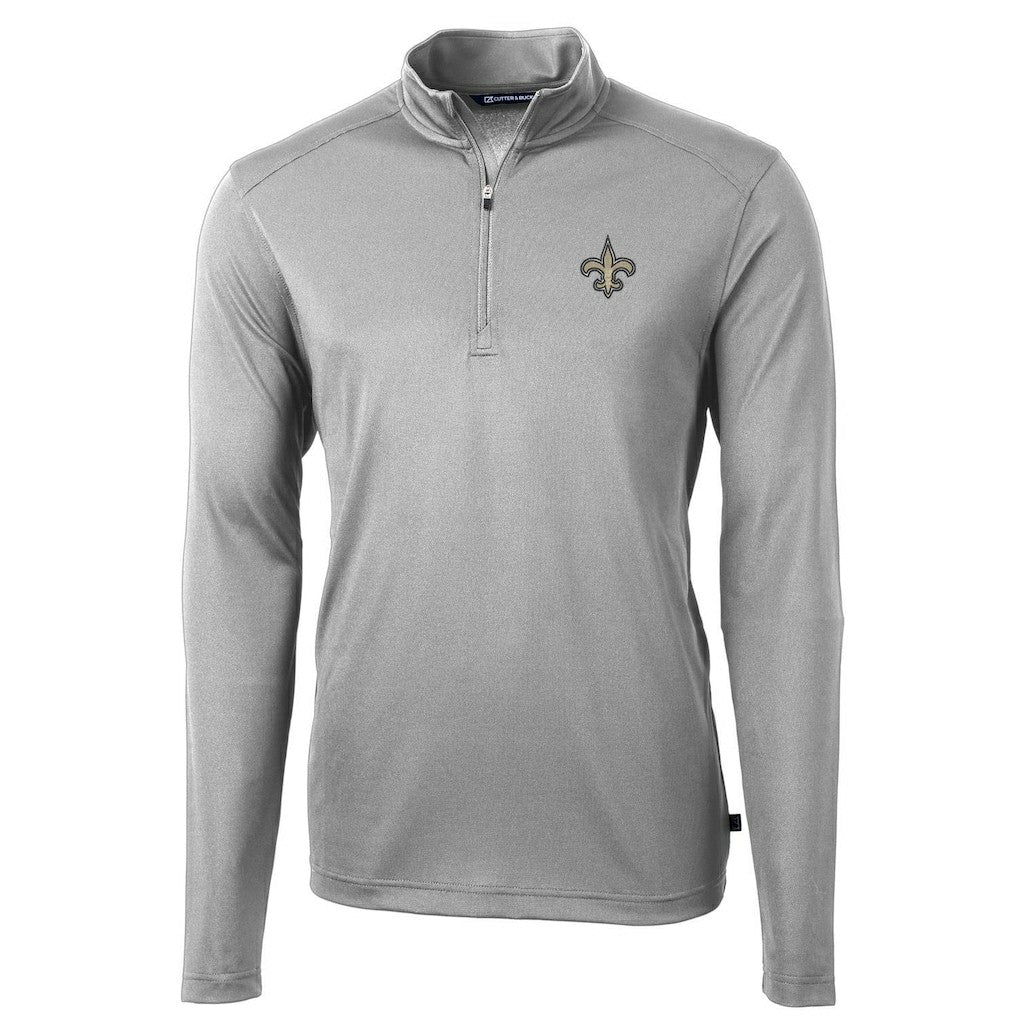 Cutter & Buck Virtue Eco Pique Recycled Quarter-Zip Pullover Jacket - New Orleans Saints