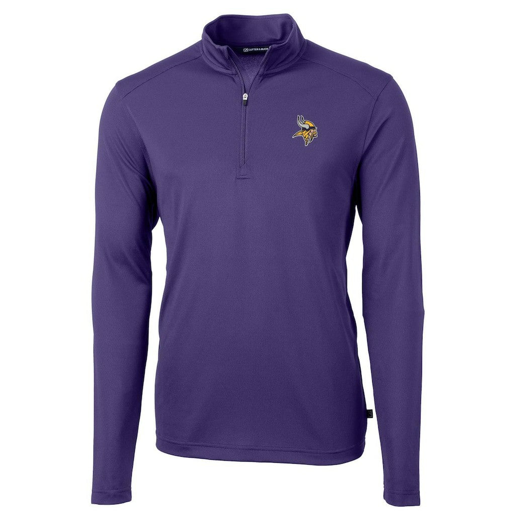 Cutter & Buck Virtue Eco Pique Recycled Quarter-Zip Pullover Jacket - Minnesota Vikings
