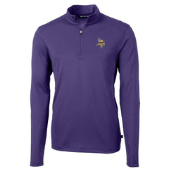 Cutter & Buck Virtue Eco Pique Recycled Quarter-Zip Pullover Jacket - Minnesota Vikings