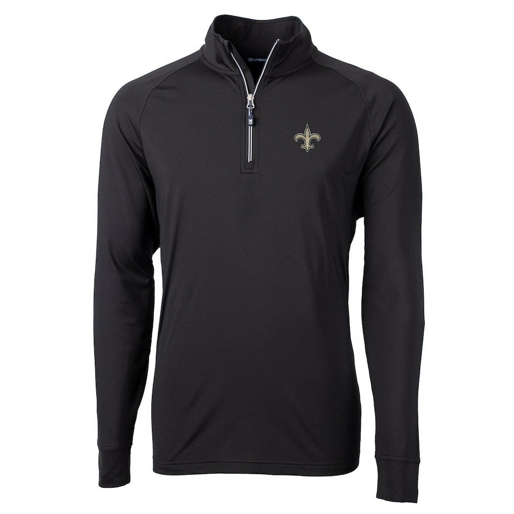 Cutter & Buck Big & Tall Adapt Eco Knit Quarter-Zip Pullover Jacket - New Orleans Saints