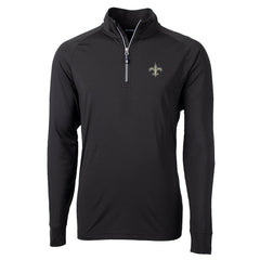 Cutter & Buck Big & Tall Adapt Eco Knit Quarter-Zip Pullover Jacket - New Orleans Saints