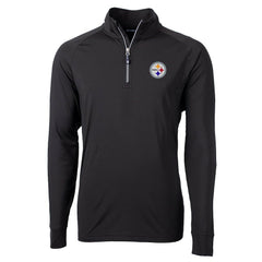 Cutter & Buck Big & Tall Adapt Eco Knit Quarter-Zip Pullover Jacket - Pittsburgh Steelers