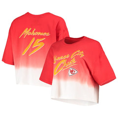 Patrick Mahomes  Majestic Threads Women's Dip-Dye Player Name & Number Crop Top - Kansas City Chiefs