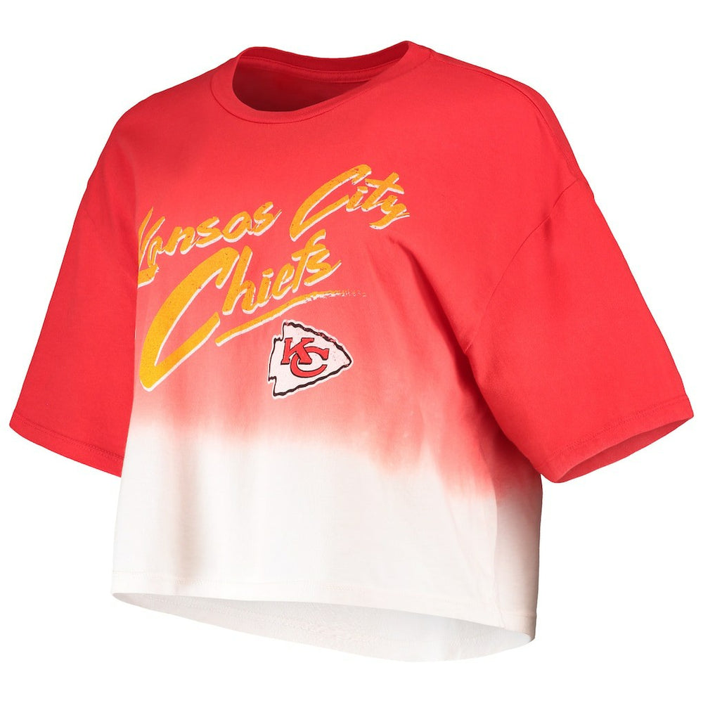 Patrick Mahomes  Majestic Threads Women's Dip-Dye Player Name & Number Crop Top - Kansas City Chiefs