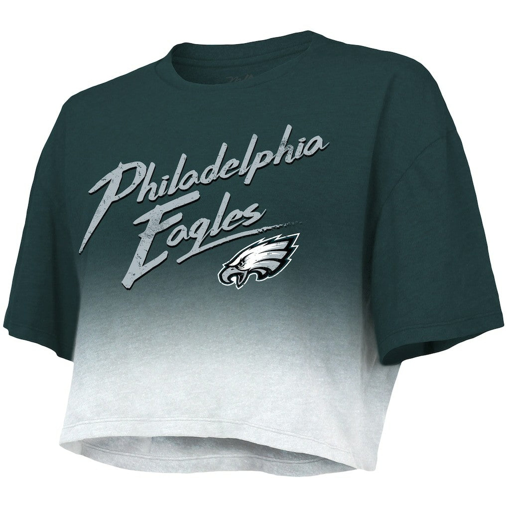 Jalen Hurts  Majestic Threads Women's Dip-Dye Player Name & Number Crop Top - Philadelphia Eagles