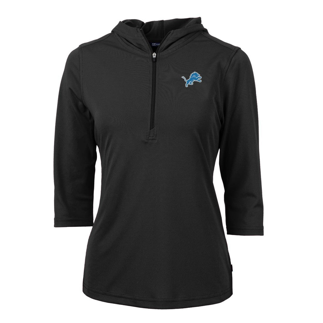 Cutter & Buck Women's Virtue Eco Pique Half-Zip 3/4 Sleeve Pullover Hoodie - Detroit Lions