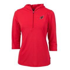 Cutter & Buck Women's Virtue Eco Pique Half-Zip 3/4 Sleeve Pullover Hoodie - Arizona Cardinals