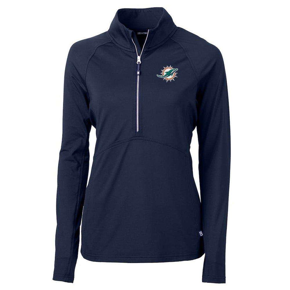 Cutter & Buck Women's Adapt Eco Knit Half-Zip Pullover Jacket - Miami Dolphins