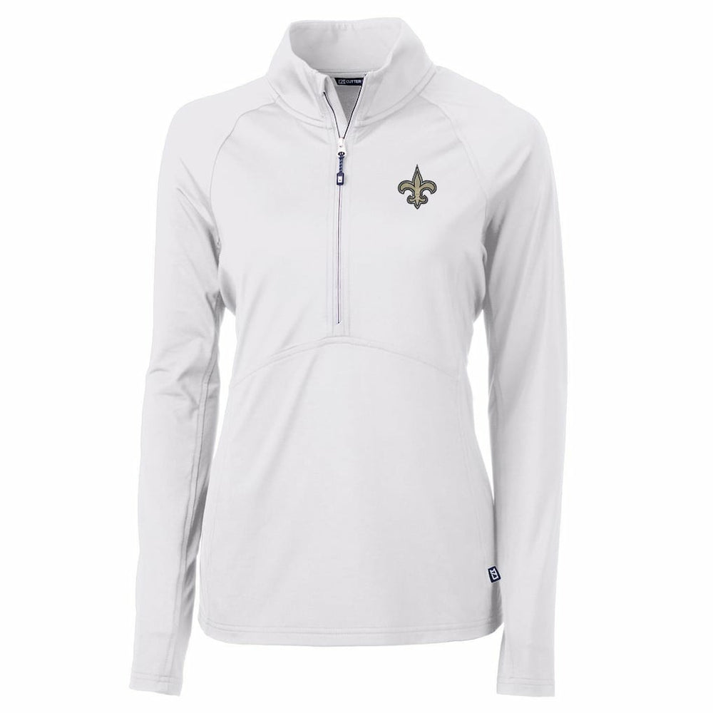 Cutter & Buck Women's Adapt Eco Knit Half-Zip Pullover Jacket - New Orleans Saints