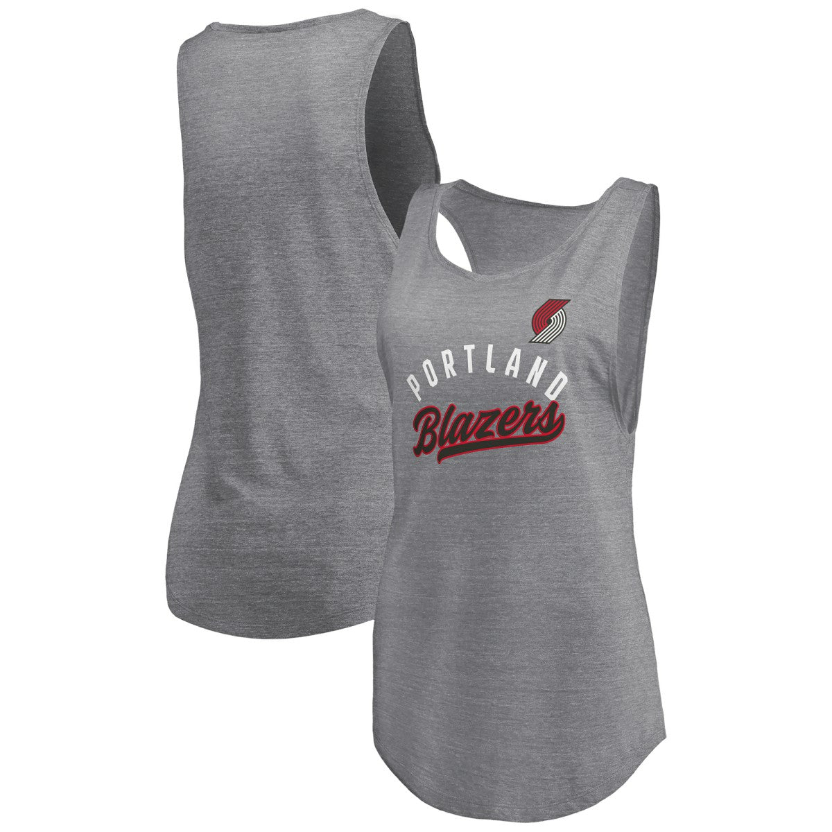 NBA Portland Trail Blazers Women's Quality Time Open Scoop Neck Tri-Blend Tank Top