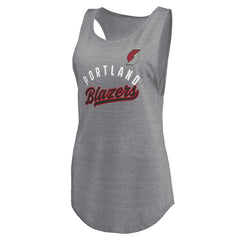 NBA Portland Trail Blazers Women's Quality Time Open Scoop Neck Tri-Blend Tank Top